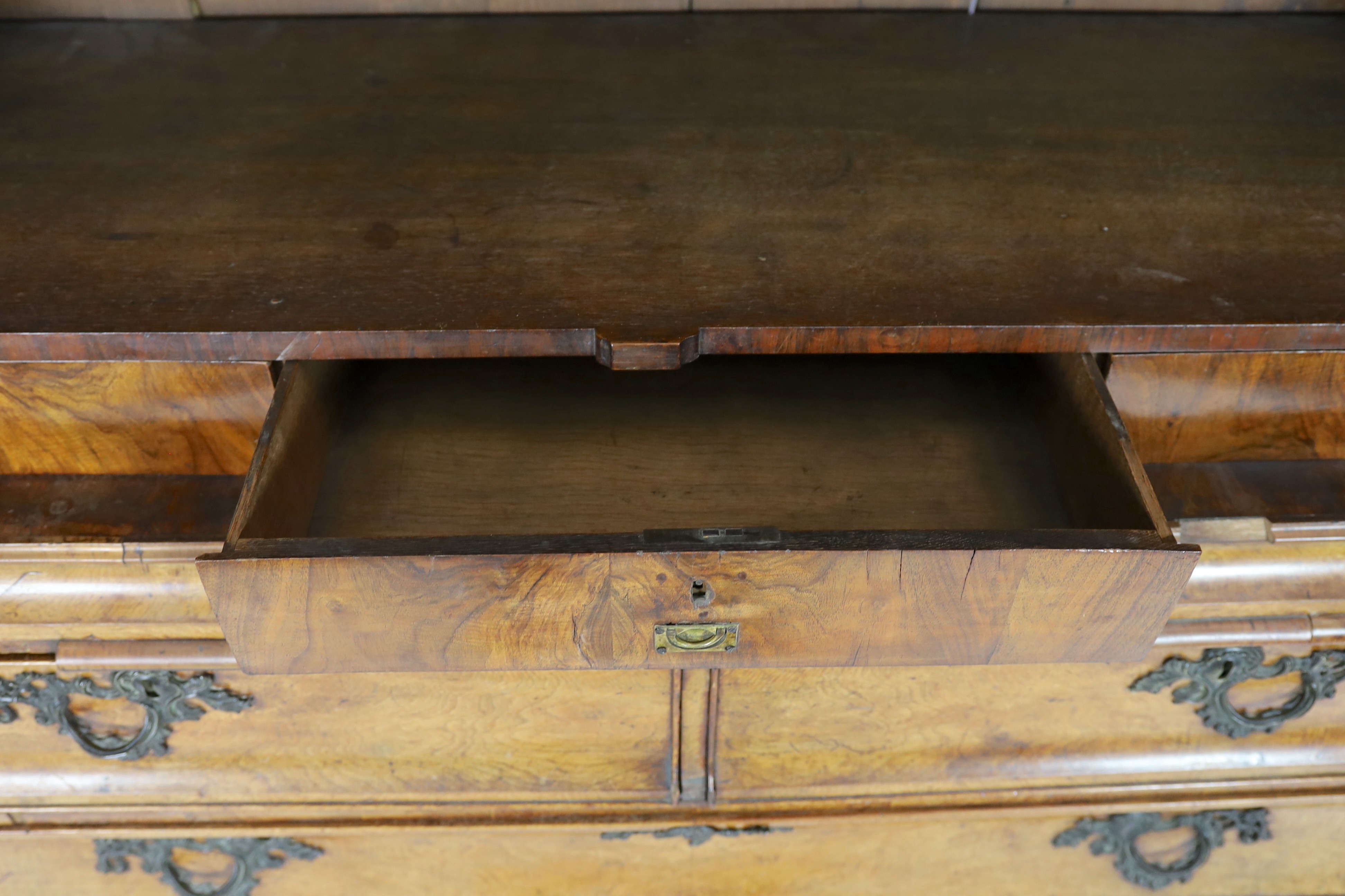 An 18th century Dutch walnut armoire, width 190cm, depth 70cm, height 254cm